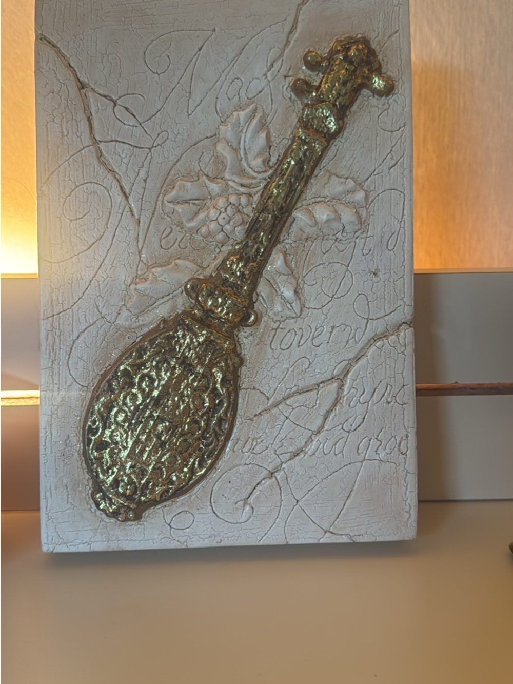 Decorative Spoon Wall Plaque with Grapevine Design